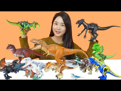 쥬라기월드 공룡 장난감 블럭 만들기  티렉스 인도랩터 <strong>인도미누스렉스</strong> 카르노타우루스 프테라노돈 Jurassic world Dionosaur block toy