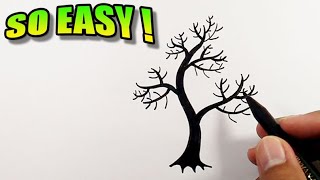 How to draw tree trunk and branches