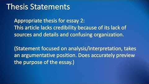 ENGL 101: Thesis Statements