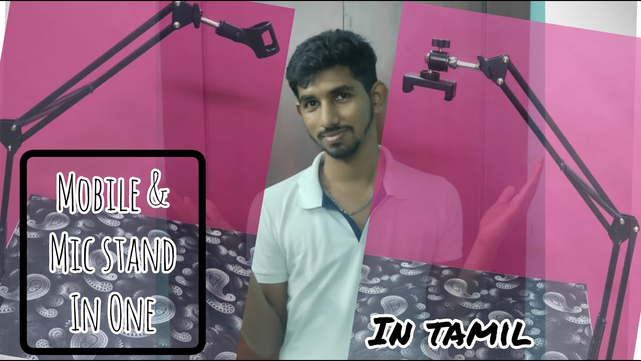 2 in 1 mobile stand + mic stand | For Recording overhead Drawing videos in 