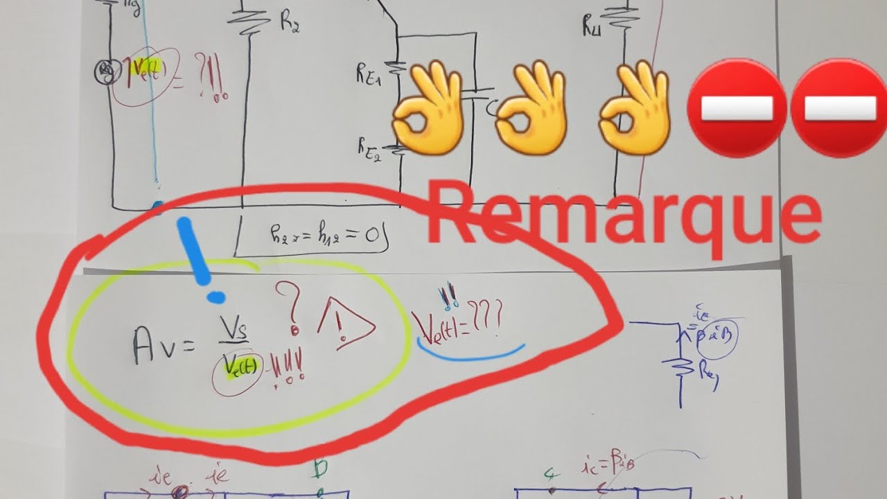 14Remarque très importante 👌Transistor le gain en tension composite