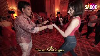 Ivan Ligart and Barbara Hegyi Salsa Dancing at Vienna Salsa Congress 2019, Friday 06.12.2019