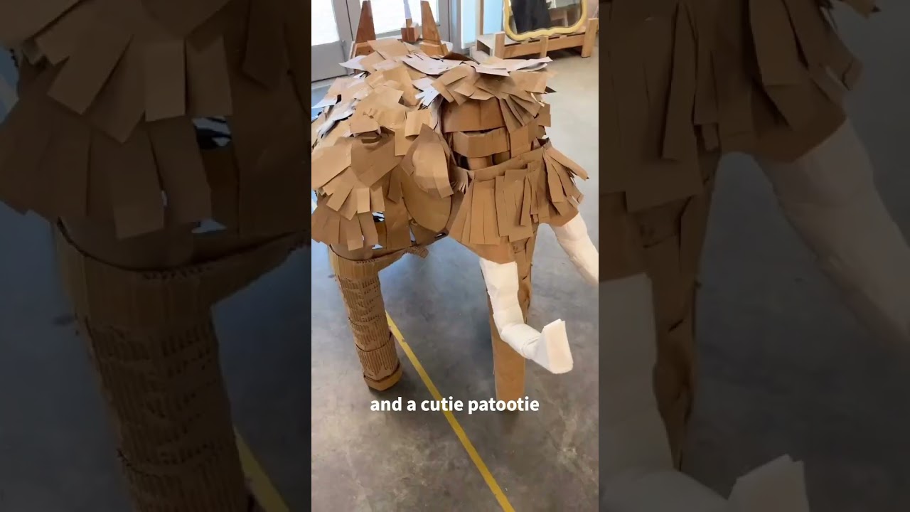 This cardboard replica of a Columbian Mammoth will be at Tarfest 2024 Los Angeles, CA 🦣