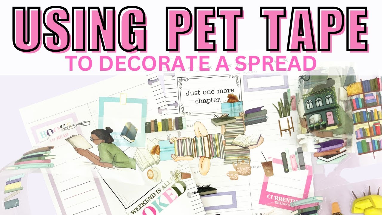 USING PET TAPE TO MAKE A DECORATIVE PLANNER SPREAD, RONGRONG STICKER BOOK  & TAPE