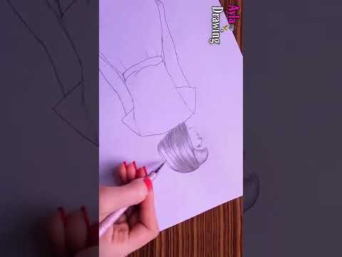 تعليم الرسم رسم فتاة بشعر قصير من الخلف بطريقة سهلة وبسيطة