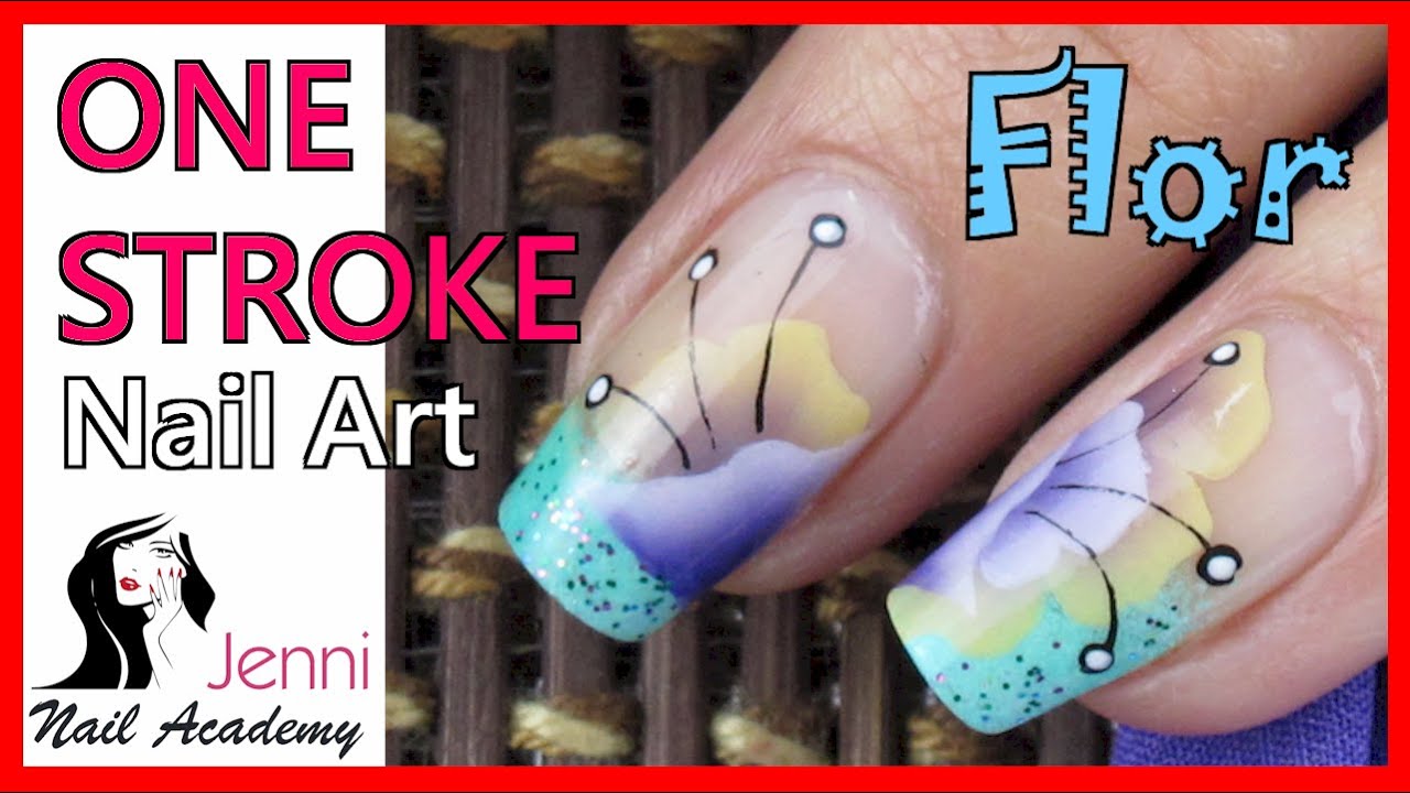 ONE STROKE - Nail Art - Unhas Decoradas - Passo a Passo Flor Abstrata