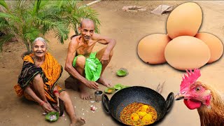 Grandpa Country Chicken Eggs With Traditional Cooking Style || Aja Kitchen