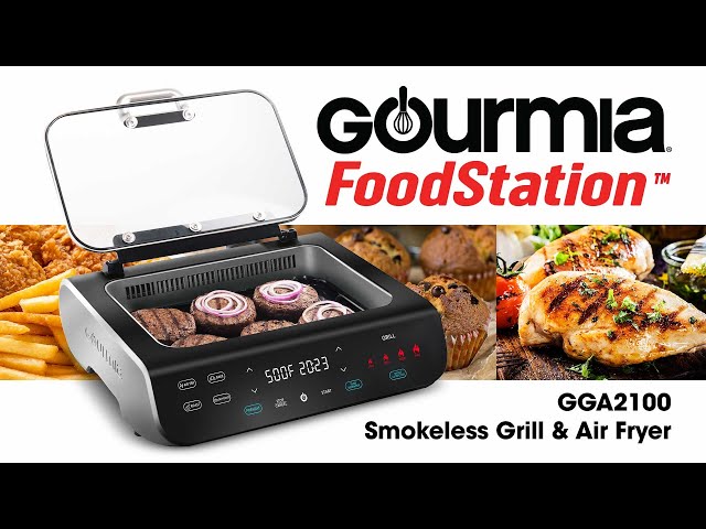 FoodStation™ Indoor Grill & Air Fryer, Gourmia GGA2100 FoodStation