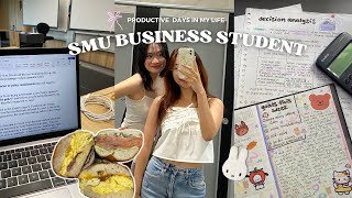 SMU BUSINESS vlog ˚✿˖ | productive studying, getting my life together, friend hangouts