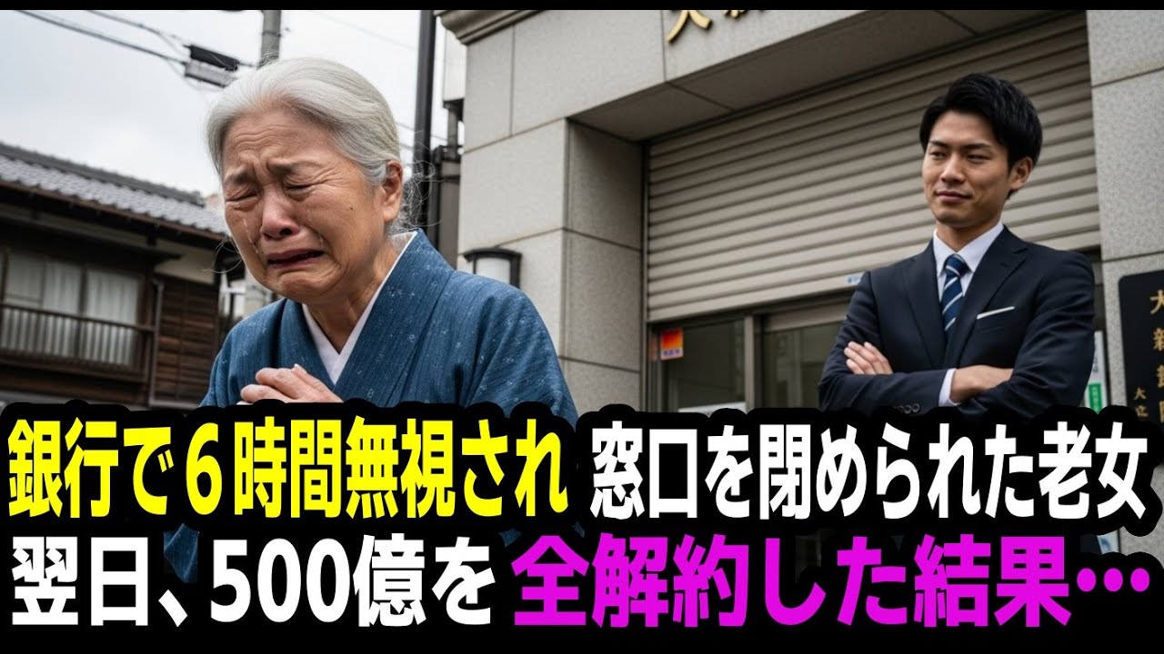 「本日は営業終了です」銀行で6時間放置され窓口を閉められた老女。翌日、全財産500億円を解約した結果…