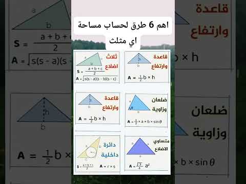 اهم 6 طرق لحساب مساحة المثلث 