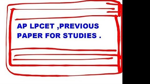 AP LPCET , PREVIOUS YEAR PAPER FOR STUDIES .(check description) #lpcet2020 .