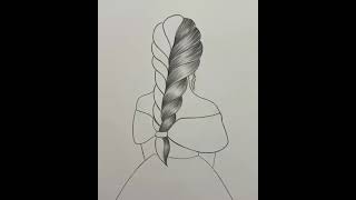Girl With Beautiful Hair Drawing Step By Step |Beautiful Creative Art #easy #drawing #art #shorts