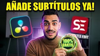 Crea Subtítulos Automáticos ¡GRATIS! para DaVinci Resolve versión Gratuita | SUBTITLE EDIT