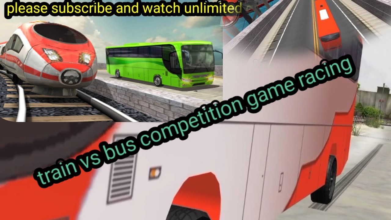 train vs bus, best competition bus game simulator video 07 YouTube
