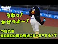 つば九郎 ZOZOマリンの風の強さに思わずビックリする!? 2023/6/6 vsロッテ