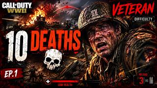 COD WWII on Veteran Difficulty But I Count Every Death 💀 | Mission 1