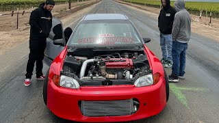 Street tuning this b18 turbo hatch! 500hp Mexico streets  M&M Performance ftw