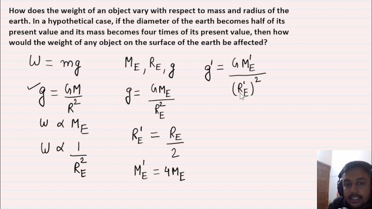 how-does-the-weight-of-an-object-vary-with-respect-to-mass-and-radius