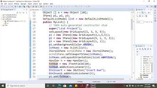 Java Dr  Radwan Batyha JList   JPanel   GridLayout   Array
