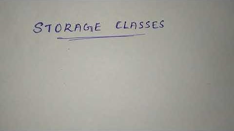 Storage classes in C