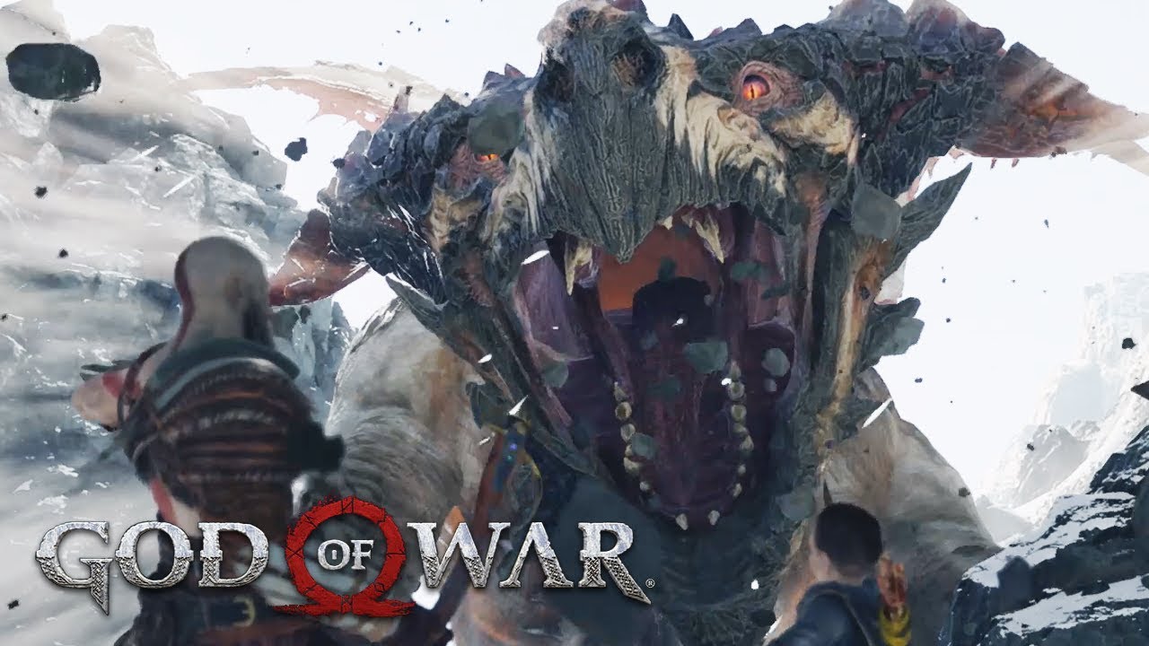 God of War 4 - Dragon Boss Fight (God of War 2018) PS4 Pro 