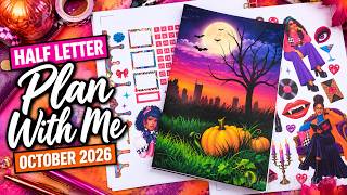 October 2026 Plan With Me | Half Letter Monthly & Weekly Setup