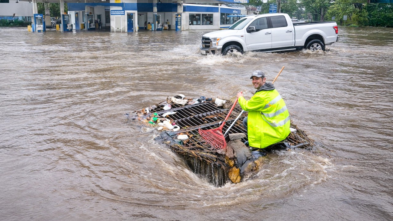 Street Flood Disaster Solved by Opening One Drain - YouTube