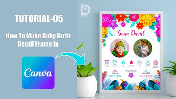 Baby Birth detail Frame making tutorial in #canva | File Link Available in  description-05