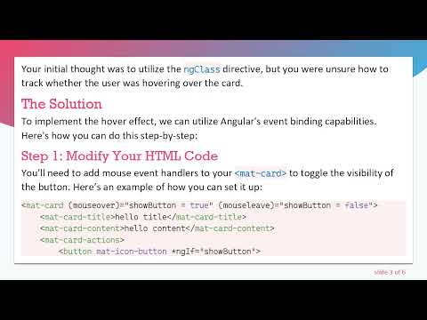 How to Show or Hide an Element on Hover in Angular