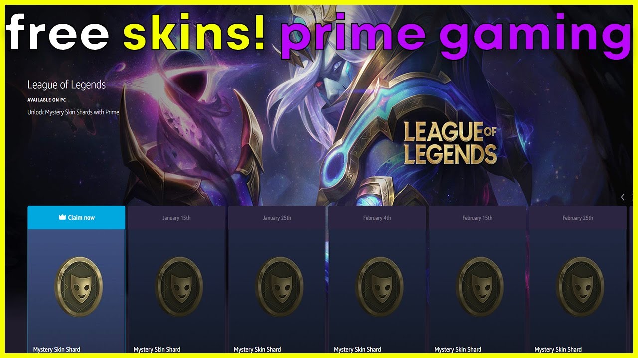 FREE LEAGUE OF LEGENDS SKINS ON PRIME GAMING SITE - YouTube