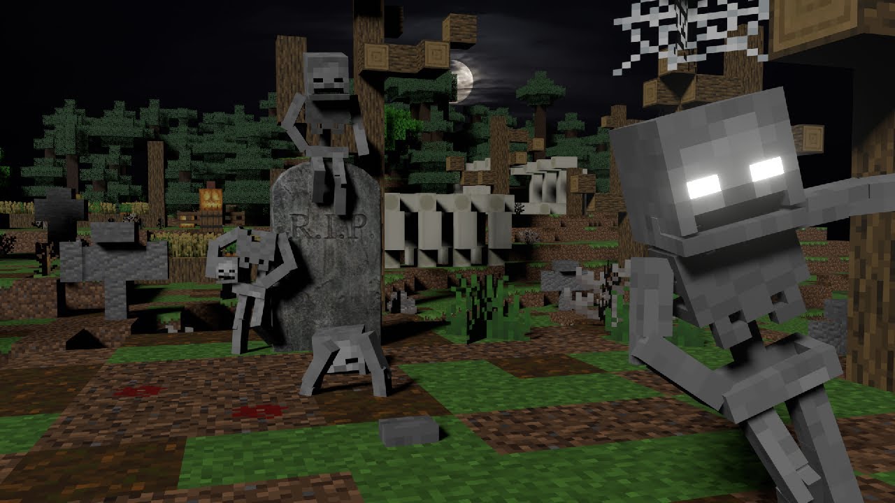 Spooky Scary Skeletons [Minecraft Animation] - YouTube