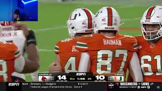 BEST REACTION TO #2 Miami vs Louisville (CRAZY!) | Week 8 | 2025 College Football Highlights
