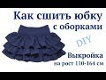 Как сшить юбку с оборками и молнией в боковом шве #DIY #sewing