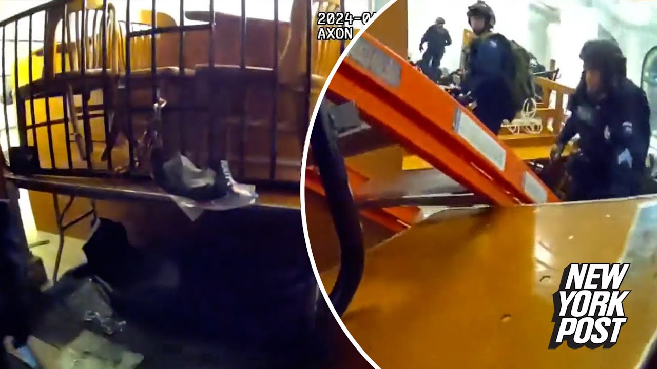 Wild footage reveals layers of barricades NYPD breached to confront Columbia protesters