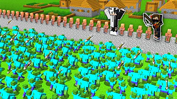 1000 Mutant Mobs 😱 Vs Best Defence Village In Minecraft....