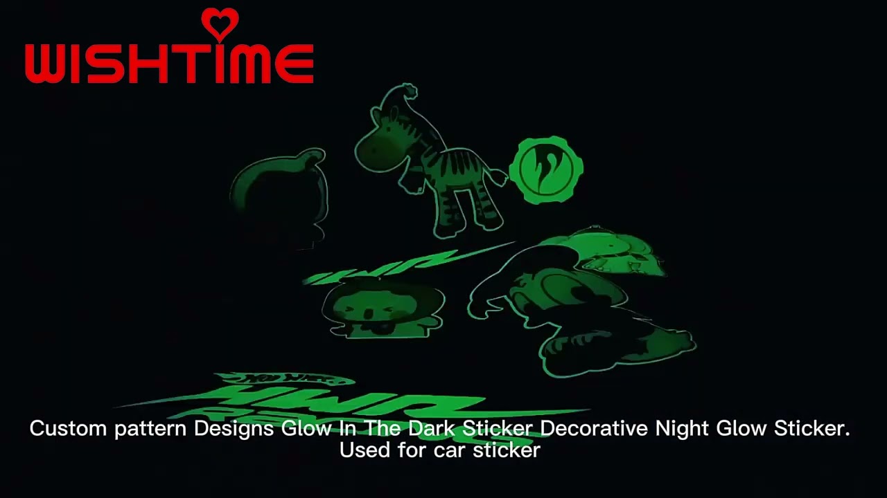 WISHTIME  Luminous Sticker Die Cut Kids Reflective Decoration The Night Glow Car Stickers