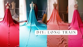 DIY | HOW TO MAKE A LONG TRAIN DRESS | LONG TRAIN FOR PHOTOSHOOT | DRAMATIC LONG TRAIN