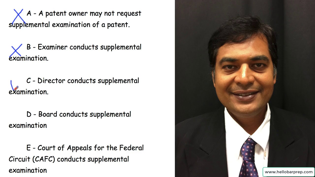 Patent Bar practice exam question and answer by Kasey Shah