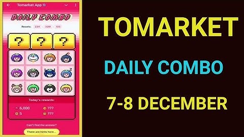 Tomarket Daily Combo 7-8 December 2025 | Tomarket Daily Combo Today | Tomarket combo 