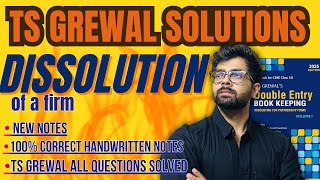 Complete Solutions PDF | Dissolution of Partnership Firm | TS Grewal Class 12