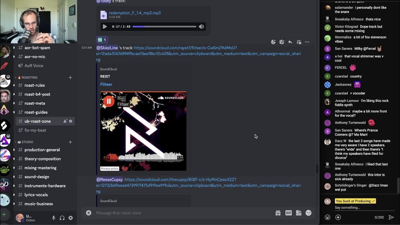 Roasting your songs from my discord! YouTube
