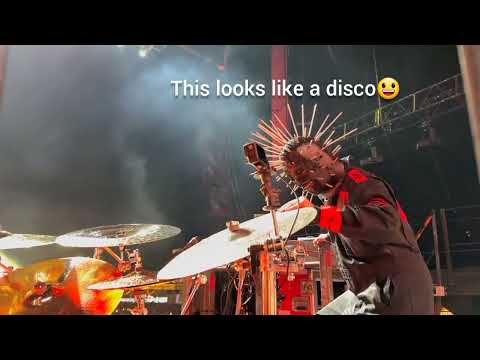 Craig the curious, having fun with Jay's drums