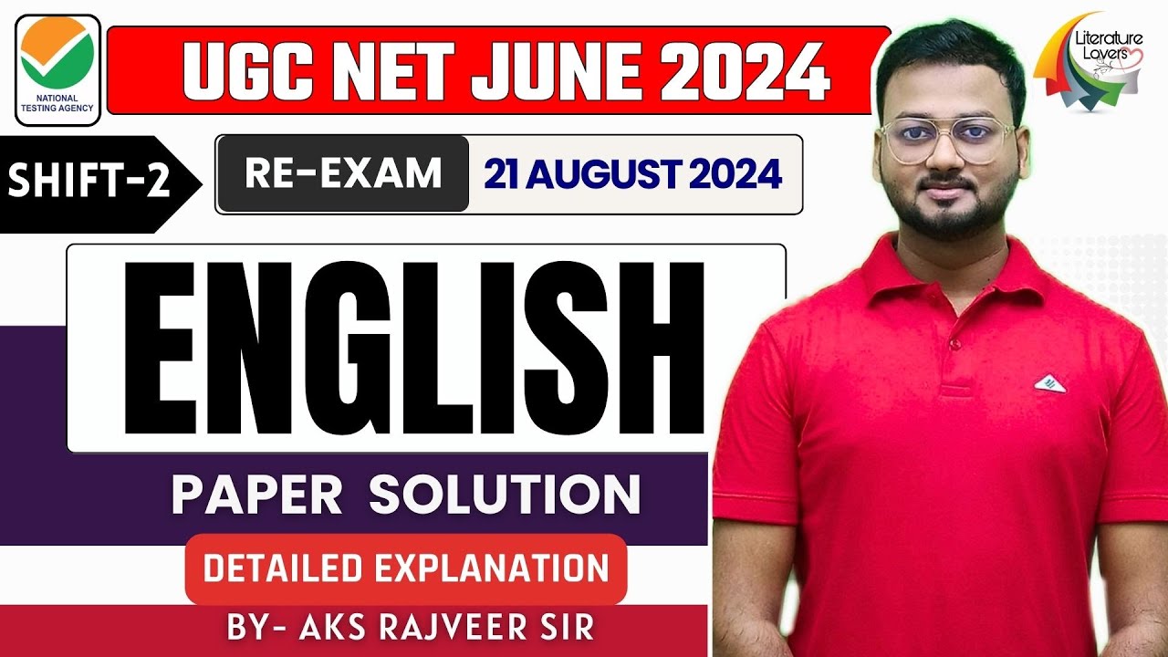 UGC NET English June 2024 Re-exam English Paper Solution || Literature ...
