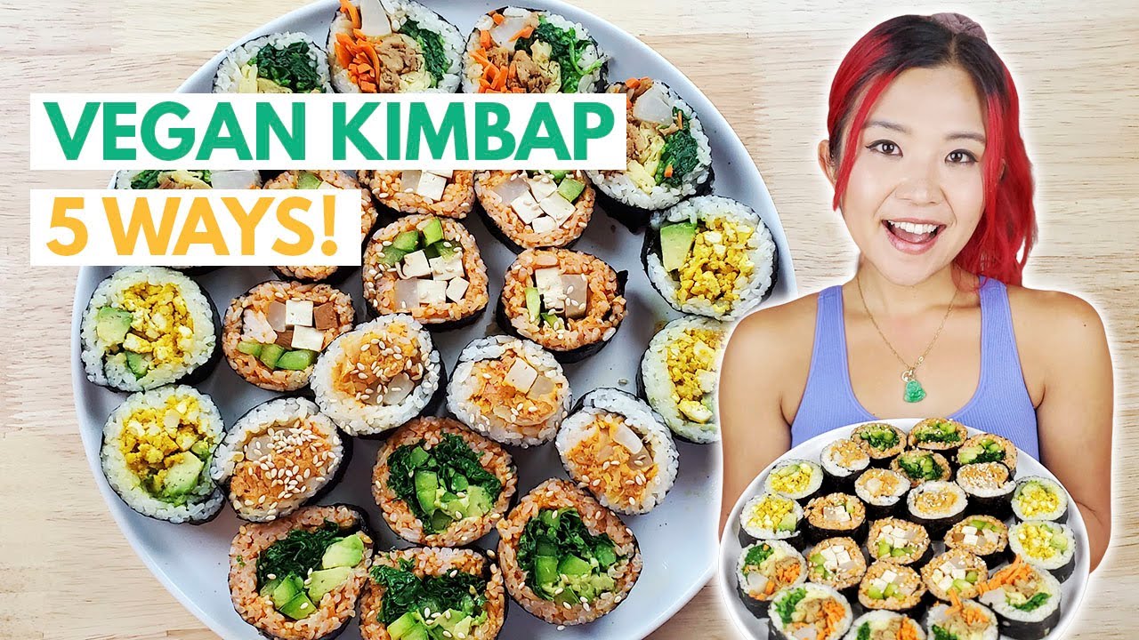 Easy Vegetarian Kimbap (Korean Sushi Rolls)