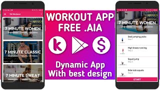 Workout app free .aia file | बेहतरीन डिजाइन वाला डायनामिक ऐप | Tech Developer screenshot 2