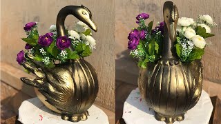 DIYMake Royal Swan Pot Using Cloth/Cement Craft Ideas