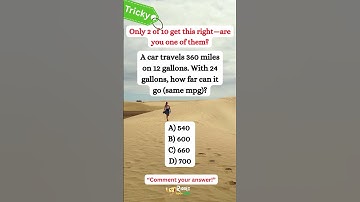 Real-World Math Riddle : GAS MILEAGE Made EASY | ACT & SAT Prep #riddlemathworld #shorts #math