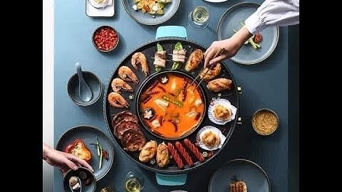 ☘️ BẾP LẨU NƯỚNG KHÔNG KHÓI  đa năng 2 TRONG 1 CÓ 2 MÂM NHIỆT ĐỘC LẬP