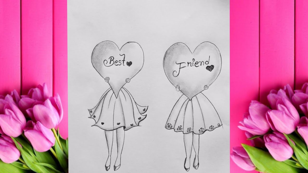 How to Draw Best Friends (BFF) Easy